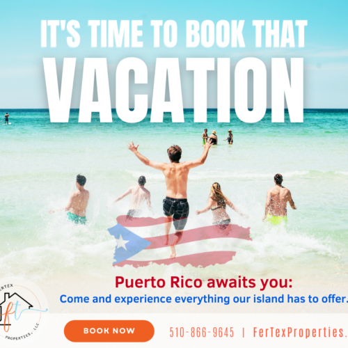 Social Media: Facebook Post (FerTex Properties – time to book that vacation)