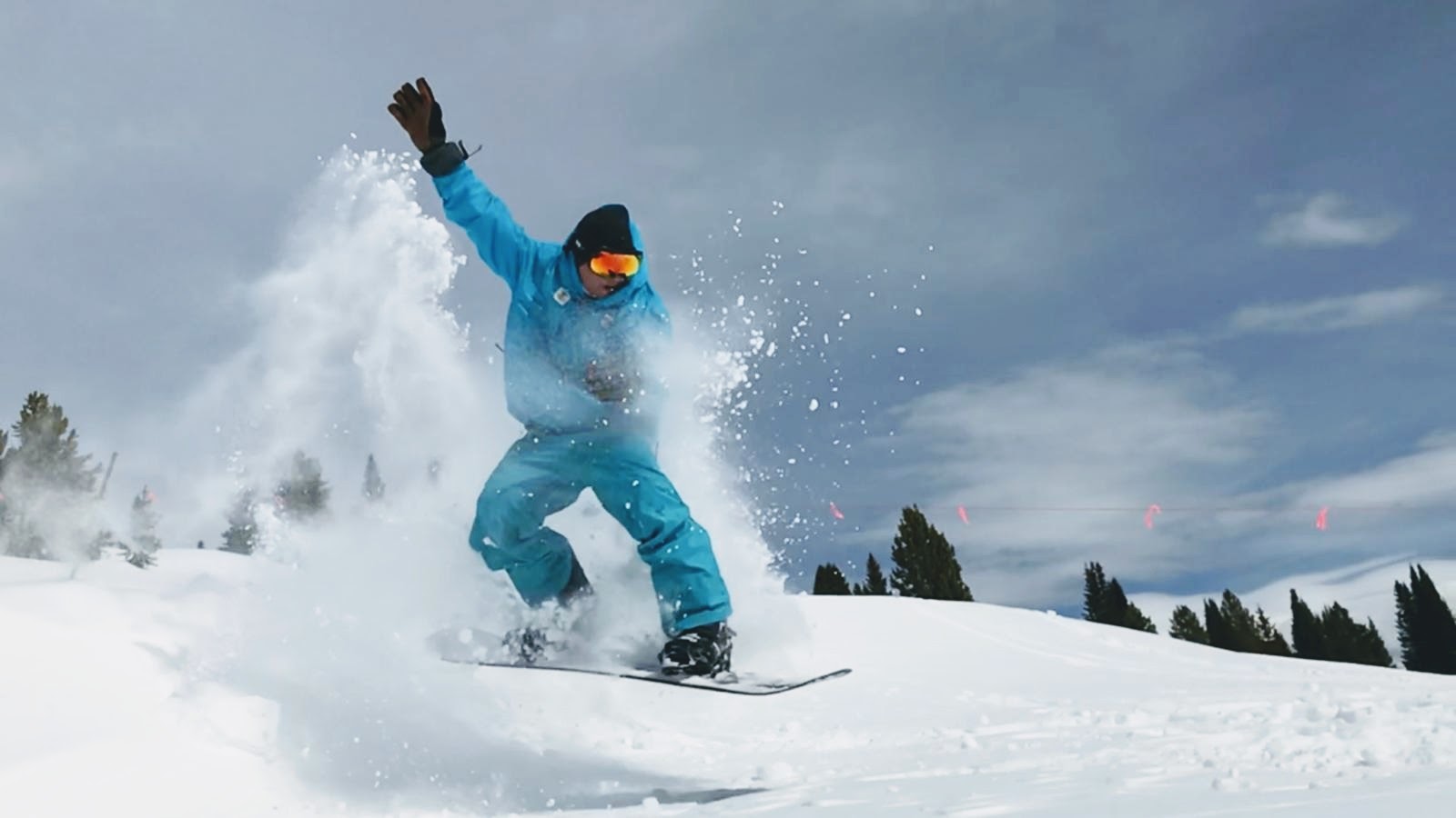 Prahlad Delaney snowboarding in Vail Colorado